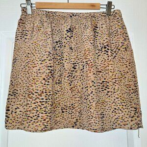 2$20 Broadway & Broome Women’s Silk Mini Skirt M  Animal Print Elastic Waist